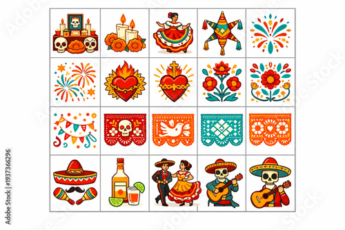 Mexican Folklore and Tradition: Festive Cultural Celebration Icon