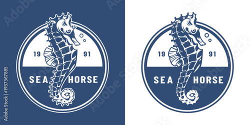 Sea horse logo design concept
