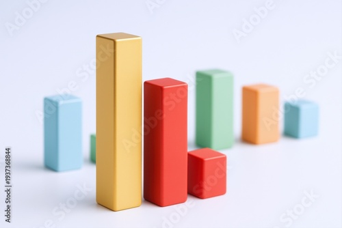 Free Download Colorful Bar Graph Made of Wooden Blocks Representing Financial Data and Statistical Analysis - GFXLoad