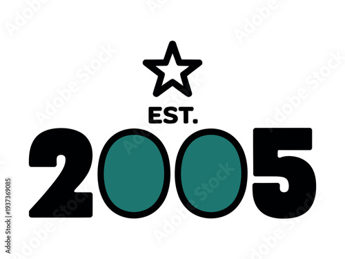 Established 2005 Logo Design with Star and Bold Typography