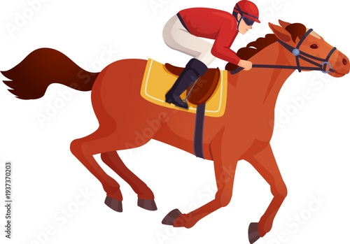 Rider horse gallop. Professional sport racing animal