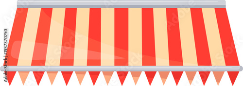 Stripe sunshade. Classic red white market canopy