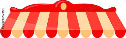 Striped awning. Decorative storefront textile canopy icon