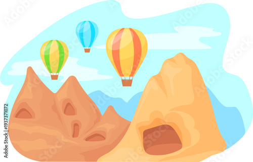 Travel symbol. Turkish hot air balloon festival