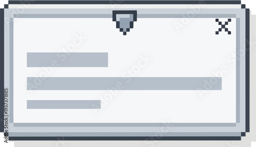 Retro Pixel Art Computer Window with Cursor and Close Icon