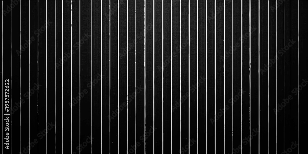 Obraz premium Industrial corrugated steel sheet with a textured black and white striped pattern and metallic silver lines for a modern architectural backdrop