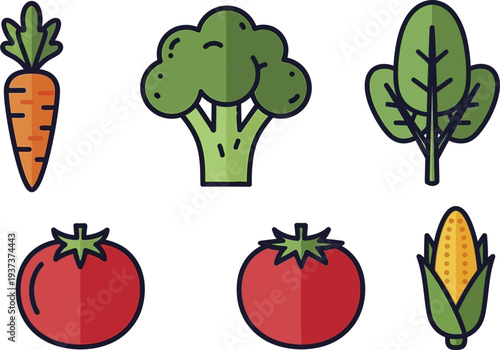 set of vegetables