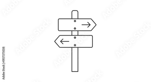 Directional signs on a post indicating multiple paths and directions