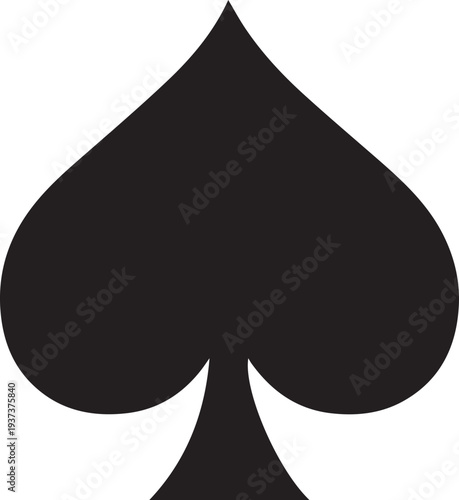 Classic Black Spade Symbol Vector Icon