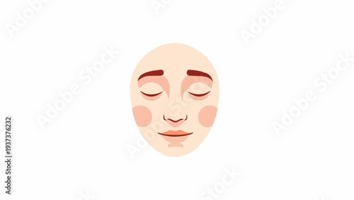 Woman face with closed eyes.