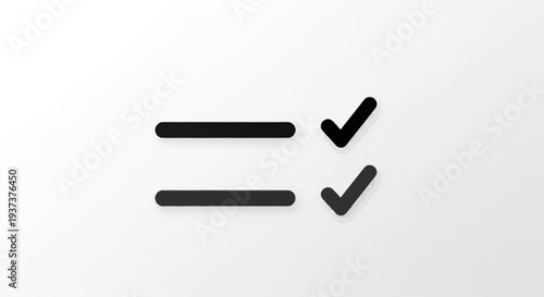 Check mark symbols on equals sign.