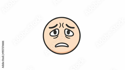 Disappointed face with frowning expression.