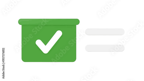 Green Check Mark Box Icon.