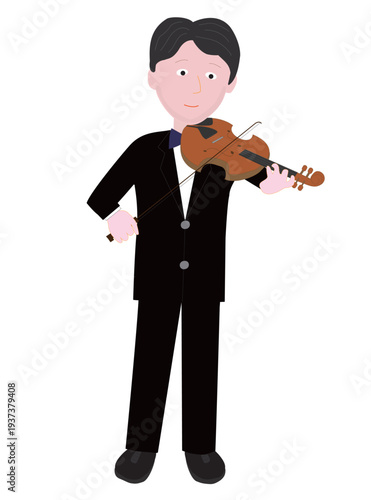 バイオリニストのイラスト素材です。