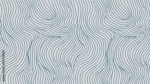 An abstract background features a repeating pattern of flowing curved lines in a cool muted blue color scheme high quality professional detailed modern elegant stylish clean