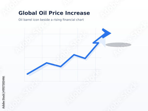 Oil Price Soaring Chart with Barrel Icon Energy Market Increase Vector Illustration