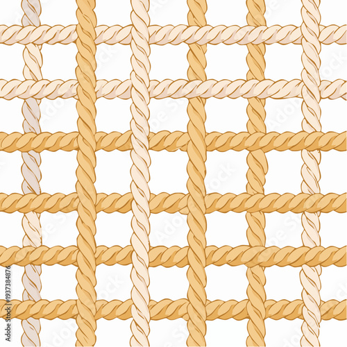 Rope line pattern. Braid border texture. Vintage nautical braided cord.