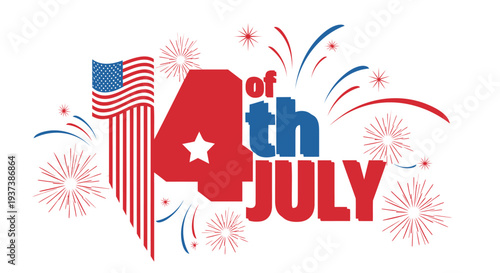 4th of July patriotic vector illustration