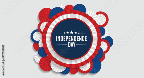 Independence Day patriotic icon vector