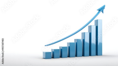 Blue Bar Chart with Upward Arrow Illustrating Business Growth and Financial Success. Free Download Blue Bar Chart with Upward Arrow Illustrating Business Growth and Financial Success. - GFXLoad