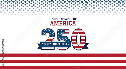 USA 250th birthday celebration vector illustration