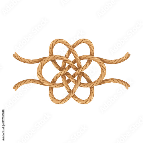 Golden Pretzel Knots Twisted Together.