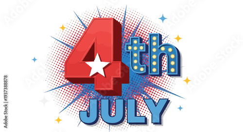 4th of July patriotic icon vector