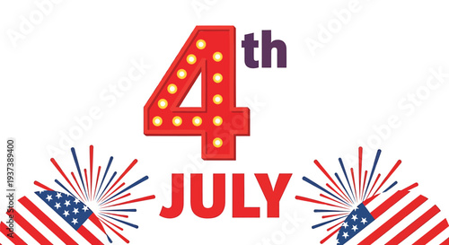 Vector 4th of July celebration graphic