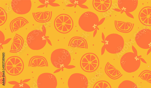Cute orange fruits pattern background vector design