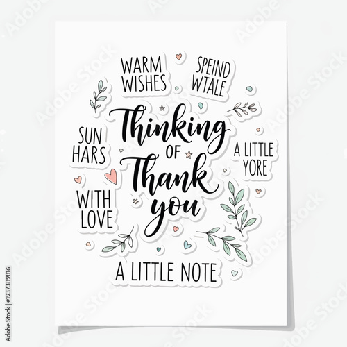 Greeting Card with Thank You Message.