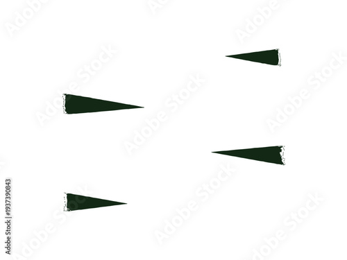Four Dark Green Triangle Shapes