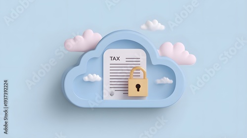 Cloud Computing Security with Document and Unlocked Padlock.