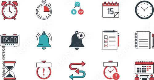 Collection of time and schedule related icons