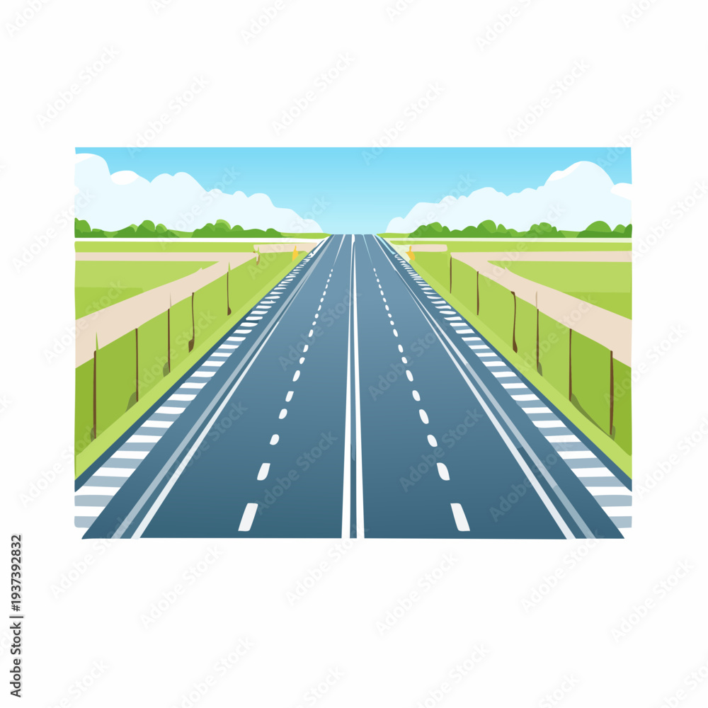 Fototapeta premium Racing track road vector traffic marking line