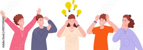 Team brainstorm ideas. Corporate workers cartoon concept