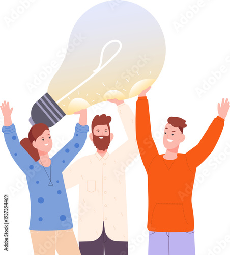 Team share idea together. Startup work concept