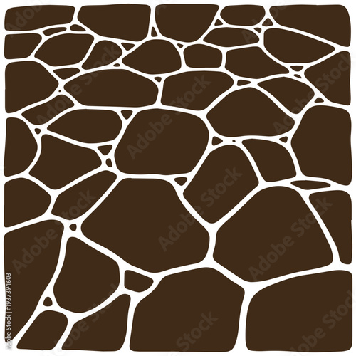 Brown stone pattern with white grout for decorative design