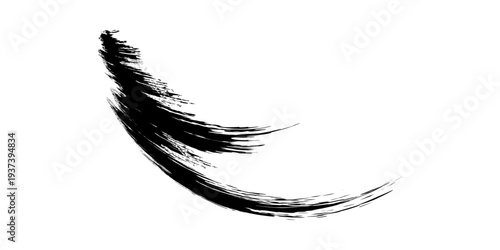 Mascara brush stroke isolated on white background. Vector black stain or eye cosmetic makeup texture swatch.
