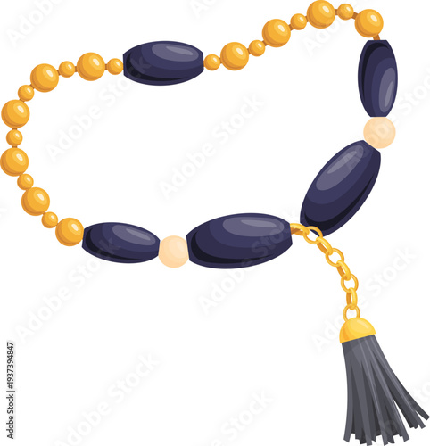 Black gemstone golden bracelet with tassel trinket