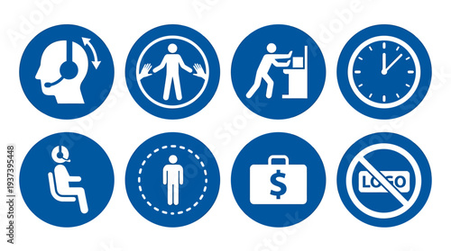 Collection of Social Service Icons Visual Symbols. Vector Illustrations. EPS Editable
