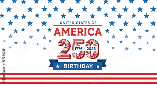 USA 250th birthday celebration vector graphic
