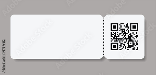 Admit ticket mockup. Empty flat template Ticket. For cinema, sale coupon, circus, theater, festival. Minimalist coupon. Isolated background