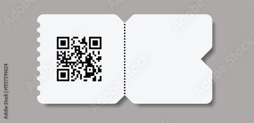 Admit ticket mockup. Empty flat template Ticket. For cinema, sale coupon, circus, theater, festival. Minimalist coupon. Isolated background