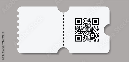 Admit ticket mockup. Empty flat template Ticket. For cinema, sale coupon, circus, theater, festival. Minimalist coupon. Isolated background