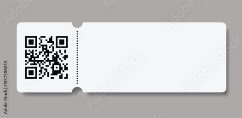 Admit ticket mockup. Empty flat template Ticket. For cinema, sale coupon, circus, theater, festival. Minimalist coupon. Isolated background