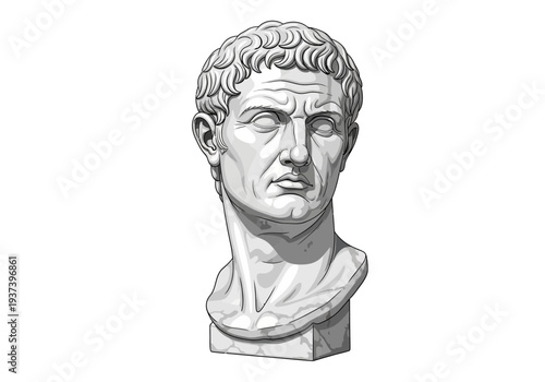 Ancient Roman Marble Bust of Man.