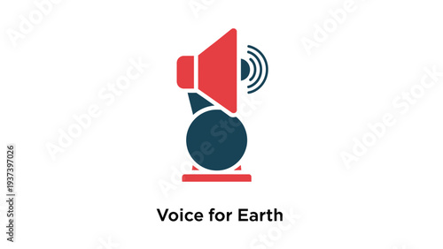 Red Megaphone Icon for Environmental Awareness.