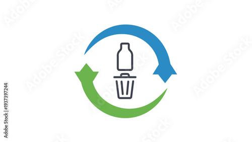 Recycling Symbol Plastic Bottle Icon.