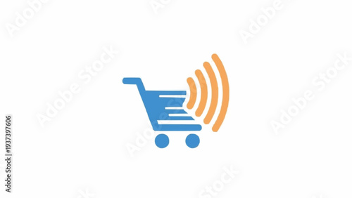 Shopping cart with wireless signal.
