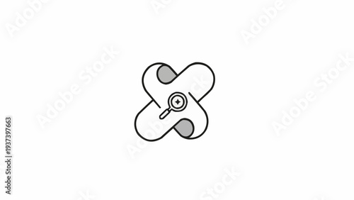 Simple Line Drawing of a Fidget Spinner.